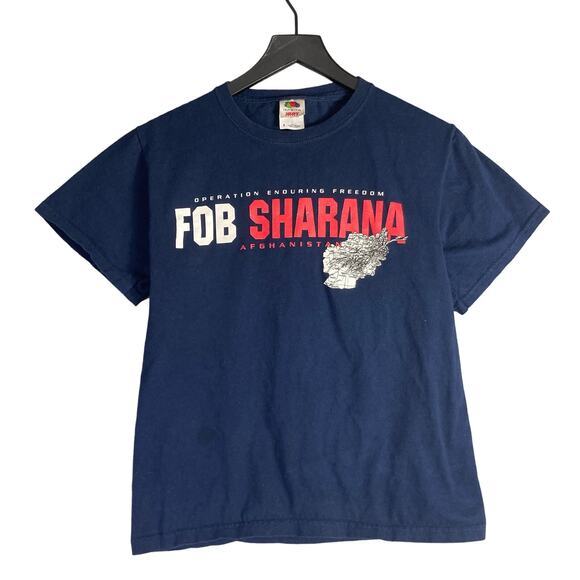 FOB Sharana Graphic T-Shirt Unisex Small Blue Crew Neck‎ - Picture 1 of 7
